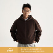 AWT25AW 「460G奥利绒」基础廓形分割连帽抓绒卫衣简约纯色帽衫