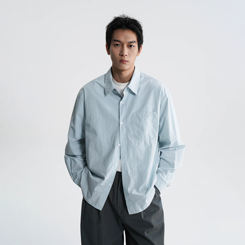awatinne优质长绒棉宽松长袖衬衫