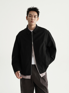 AWT25AW 「立体弧线袖型」 简约双拉链短款抗皱翻领夹克秋冬外套