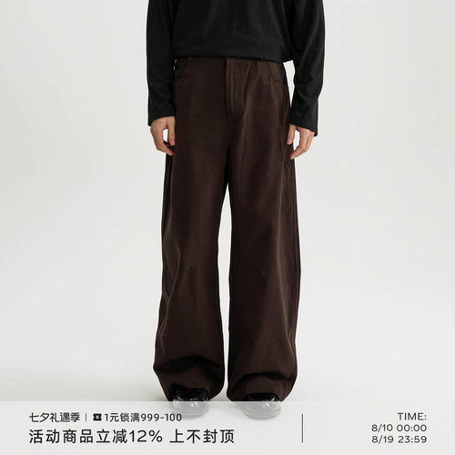 AWT25AW  秋冬纯棉微宽松直筒长裤舒适休闲通勤简约裤子