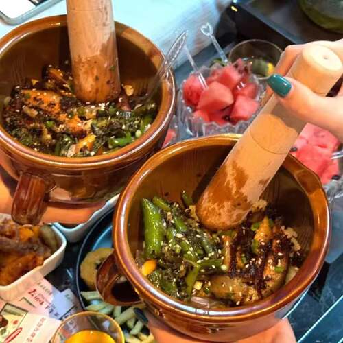 网红擂饭同款擂钵粗陶瓷商用