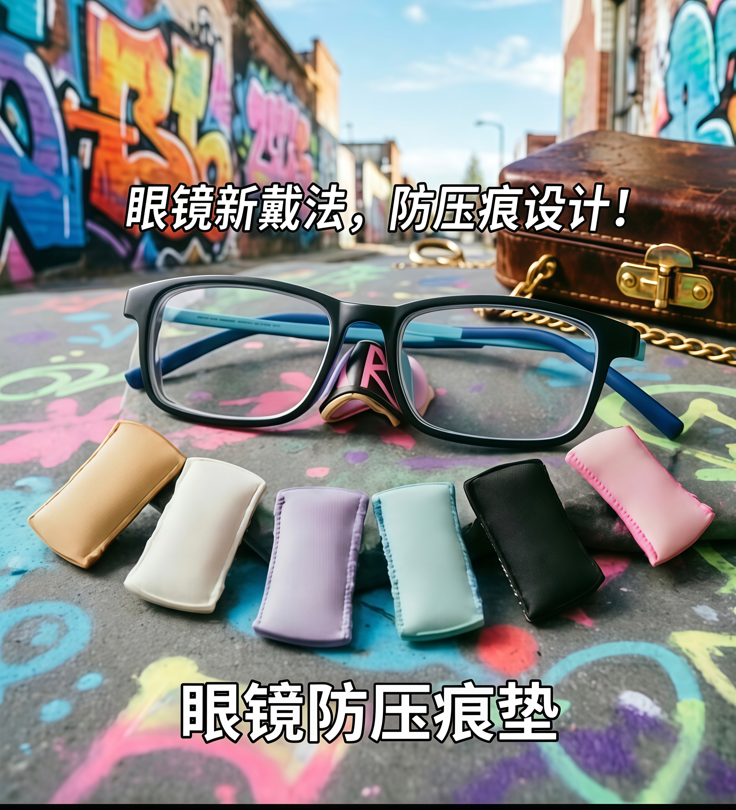 眼镜鼻托贴片眼睛减压防压痕防脱落海绵硅 胶垫鼻梁鼻垫防滑配件