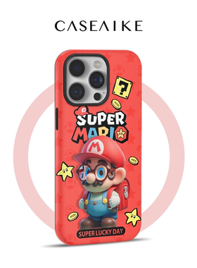 红色马里奥 适用苹果16promax手机壳磁吸iPhone15pro小众艺术14原创新款13可爱趣味12菲林壳卡通保护套