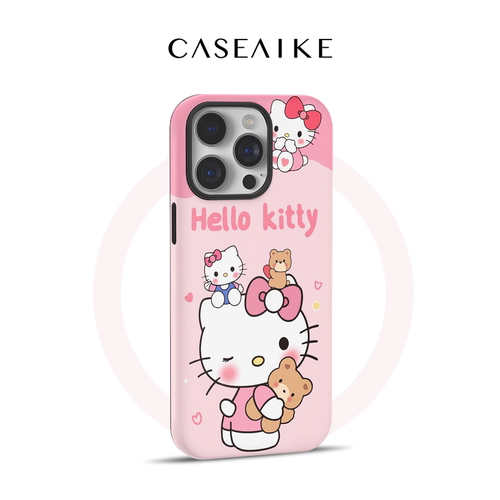 适用于苹果16promax手机壳磁吸iPhone15pro小熊Kitty猫14可爱卡通13菲林壳二合一12pm小众11防摔xm全包保护套