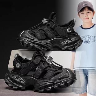 2025新款 男童透气软底沙滩鞋 儿童运动凉鞋 夏季 包头老爹鞋 增高凉鞋