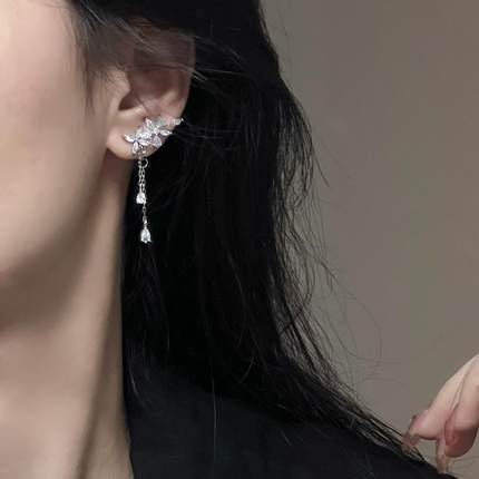 精灵耳骨夹无耳洞耳夹女耳饰超仙气森系流苏耳钉耳环气质爆款耳坠