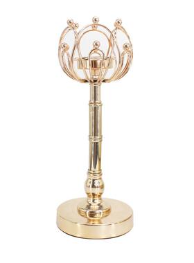 式铁型艺蜡烛台餐桌铁艺烛单头金色欧花台创意浪漫电镀婚庆999摆