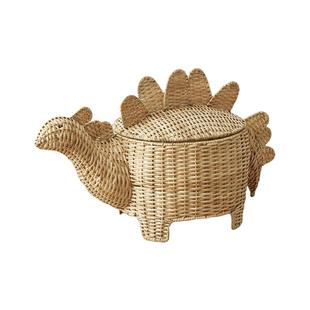 北欧手工编织玩篮子藤编带盖卡通收纳衣物2893具收纳印尼藤箱筐编