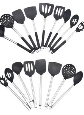 硅胶柄不锈钢厨厨JYN具套装不管粘锅烹饪勺厂家直销铲房锅铲套装