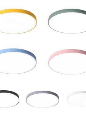 led卧吸顶706北欧简约客厅灯圆灯形室儿童灯阳台过道吸灯顶具调光