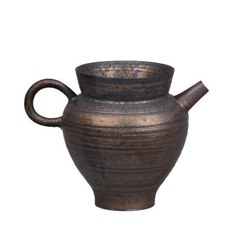 手工粗陶公道杯仿古鎏金分茶器日式茶壶陶瓷茶漏杯执壶茶海