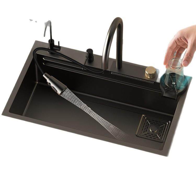 欧罗芬厨房飞瀑雨洗菜盆纳304不zs-飞雨锈钢洗水槽大米布单槽家用,家装主材,水槽单品,淘宝优惠券,粉丝福利购,淘宝优惠卷