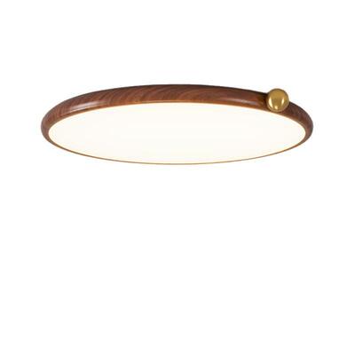 胡色复卧室灯灯护眼无QGI桃缝隙中古古风水转印木纹吸顶灯书房房