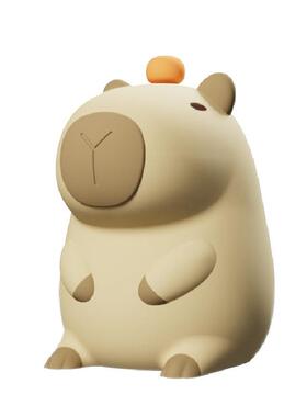 新款豚门卡皮巴拉小夜灯摆40324小件礼物儿童鼠硅胶a拍拍豚灯LEDl