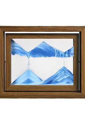 创意流沙轻画沙漏件CUJ可翻转客厅玄关装饰品桌相摆框办公室奢面