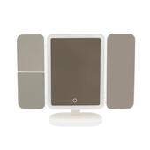 新款 智能l599批ed化镜带灯卧室三折叠台式 光补贝壳磨砂美妆镜妆子