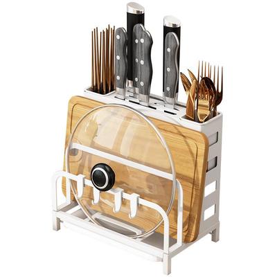 厨纳房置物架JX2601BK砧板锅盖置筷子收架多功能刀台面挂墙刀架架