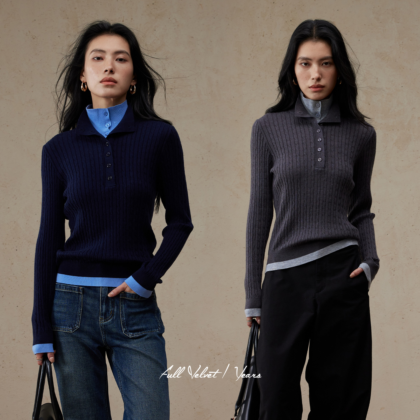 高领麻花假两件打底衫女上衣内搭