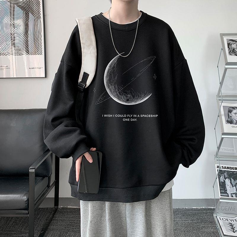 青少年卫衣男士春秋季2023新款韩版百搭印花潮流长袖上衣宽松外套