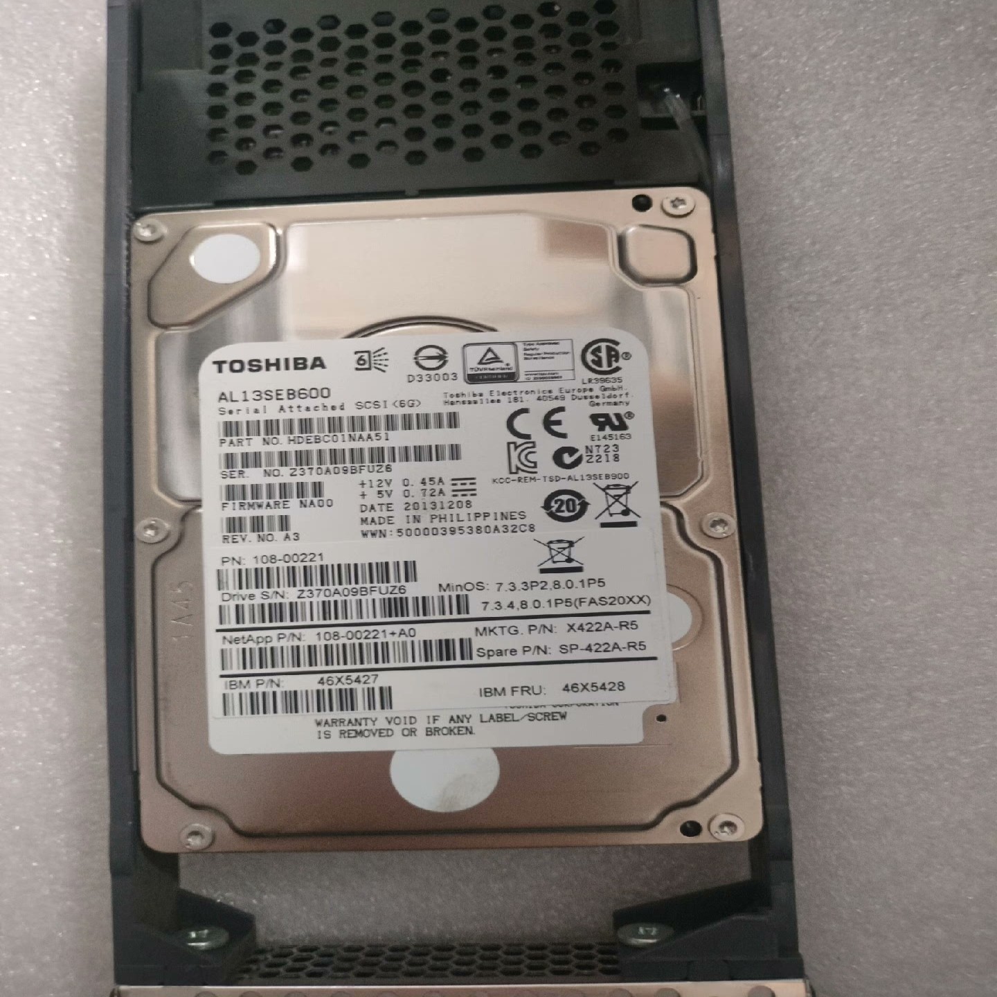 NetApp X422A-R5 600G 25寸 SAS5