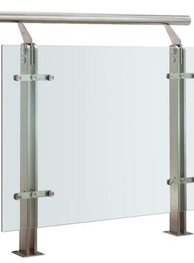 3杆0不锈ZHG钢工程立柱地手铁阳台钢化4玻璃扶护栏商场不锈钢栏立