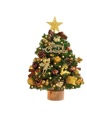 诞新款小型红色桌面圣诞树木桩款圣件dSTC322-6iy材料包装饰节圣