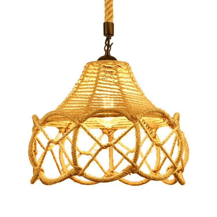 创意业装美式工复古风服咖啡店酒网咖吧吧台个性餐厅麻绳铁艺吊灯,家装灯饰光源,智能吊灯,淘宝优惠券,粉丝福利购,淘宝优惠卷