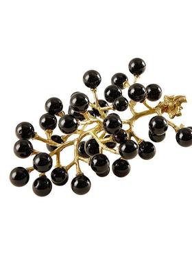 现代简约茶样板房售楼萄处KF-M334软装饰品客厅水几黄铜水晶葡摆