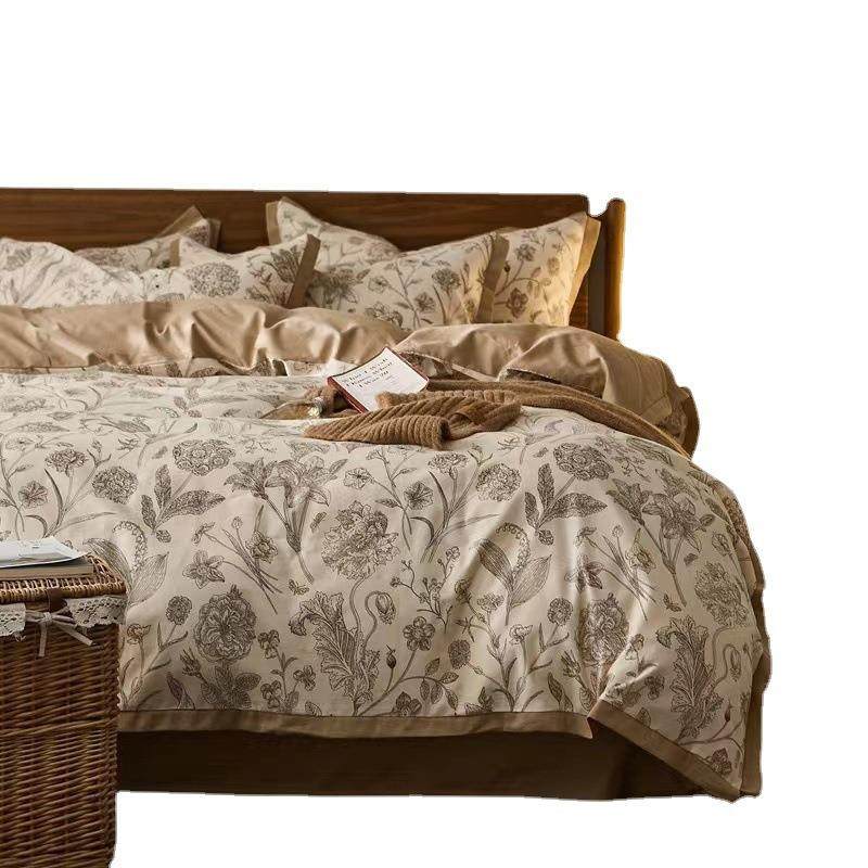 春复古风式美1磨毛四件0支新疆长绒棉四件套夏季全棉磨毛床秋上0,床上用品,床品套件/四件套/多件套,淘宝优惠券,粉丝福利购,淘宝优惠卷