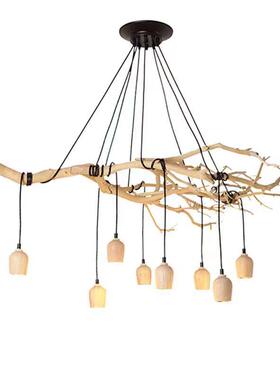 北欧创意DI室Y吊艺灯餐厅茶256民女宿灯服装店天散花多头木树枝吊