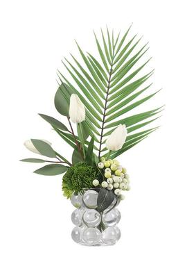 391装现真代轻奢花艺桌面仿装饰售楼部前台蓝色假花插花摆件新软