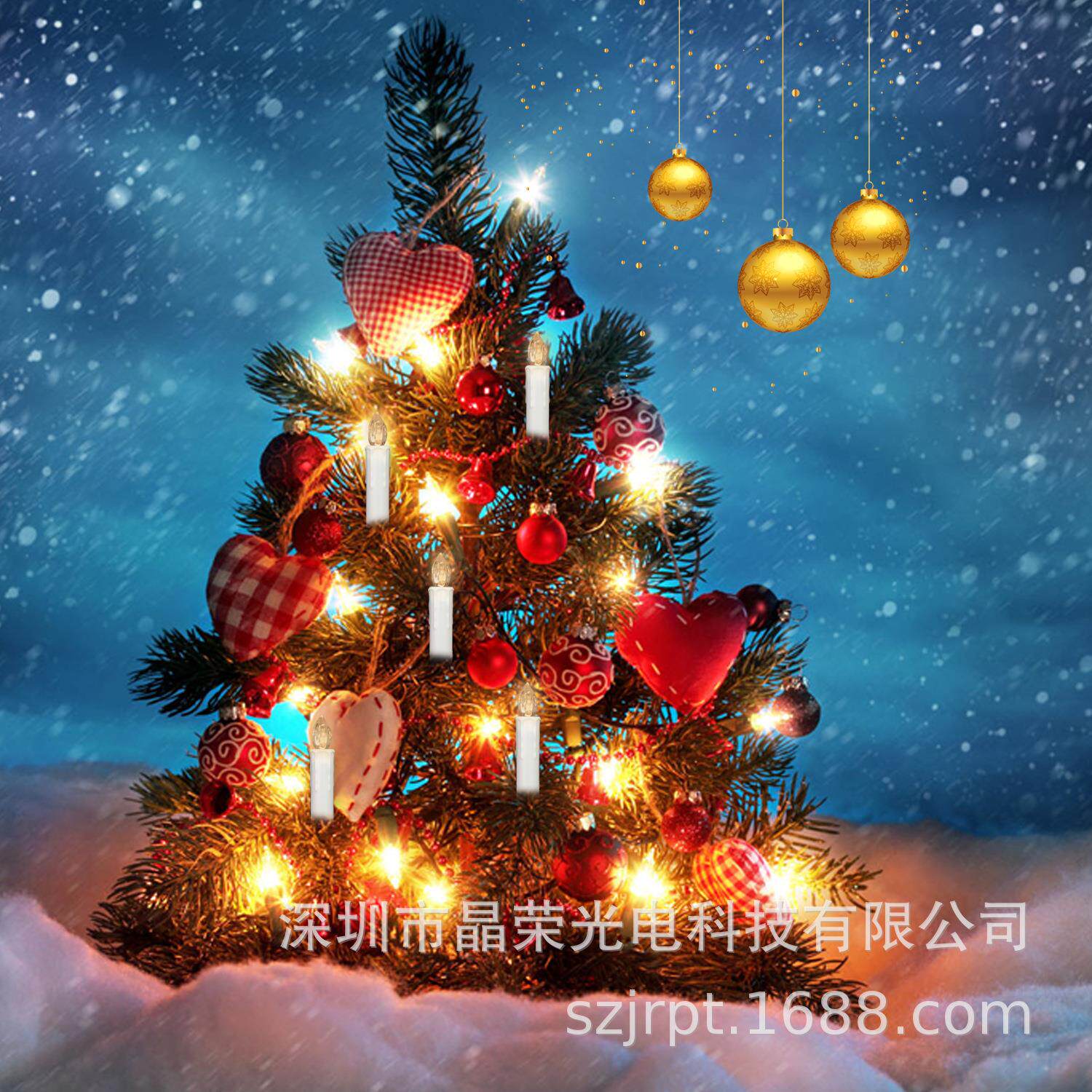 10支装LED圣诞蜡烛遥控蜡烛单色暖白LED蜡烛灯节日婚庆蜡烛