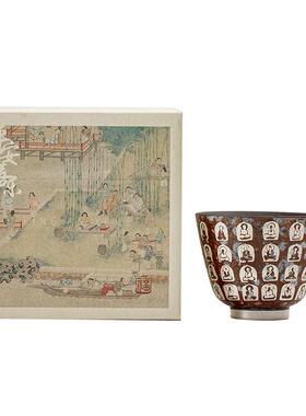 复古小陶瓷茶杯敦煌佛鎏银万沉X2403280香主人杯品茗杯单杯复古号