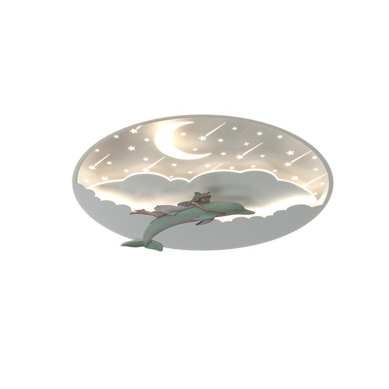全光谱儿童房护眼吸顶灯卧室灯简约创意温馨美人鱼星空女孩房间灯