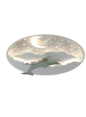 全光谱儿童房护眼吸顶灯卧室灯简约创意温馨美人鱼星空女孩房间灯