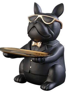 北欧奢客厅装轻饰549摆件抽纸盒家电巾居饰品茶几视柜创意法斗狗