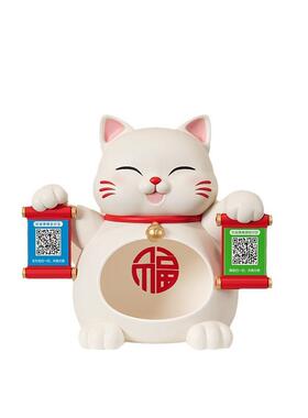 bj766大嘴二维码纳托盘摆件收银台铺收装饰店送礼招财猫开业猫客