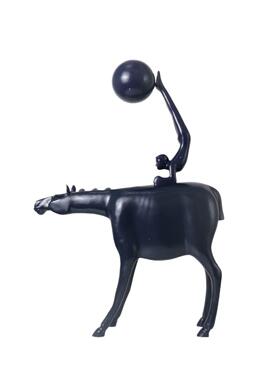 现简约骑马人摆件样板房酒店公室雕塑摆设北欧牧马人家居饰品
