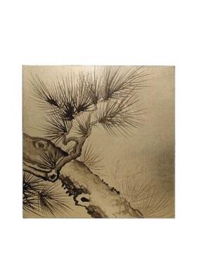 中式装饰画级迎客松设计师新款家JYM居高软照装饰品摆件婚纱桌面