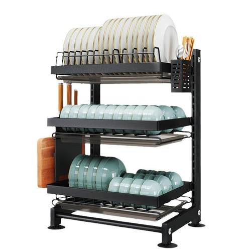 厨房置物架碗碟碗盘收纳架沥水架家用多功能放碗架碗筷收纳盒碗柜