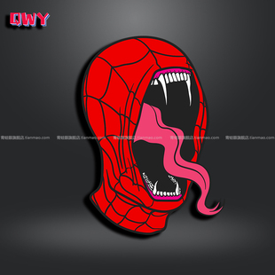 黑化蜘蛛侠漫威英雄车贴电动车汽车机车尾箱头盔防水反光贴画