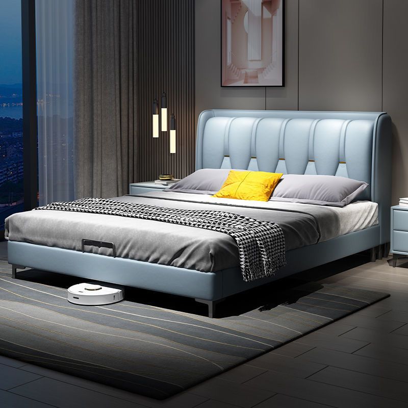 新款轻奢真皮床双人床主卧婚房储物床皮艺大床现代简约ins软包