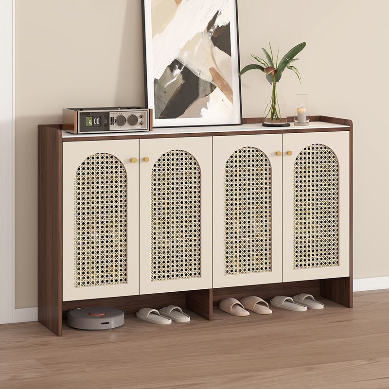 复古仿藤编鞋柜家用门口收纳柜入户玄关柜小户型门厅储物柜