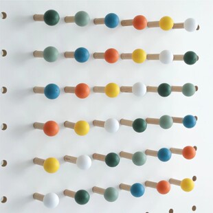 阿木木洞洞板彩色火柴棒配件大孔圆孔实木专用挂钩定制通用木棍