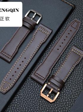 适用万国飞行员马克十八小王子IW327004/377714真皮手表带牛皮