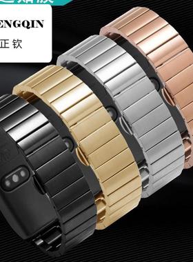 适用华为B7 B6 B5 B3精钢手表带智能运动防水版男不锈钢表链配件