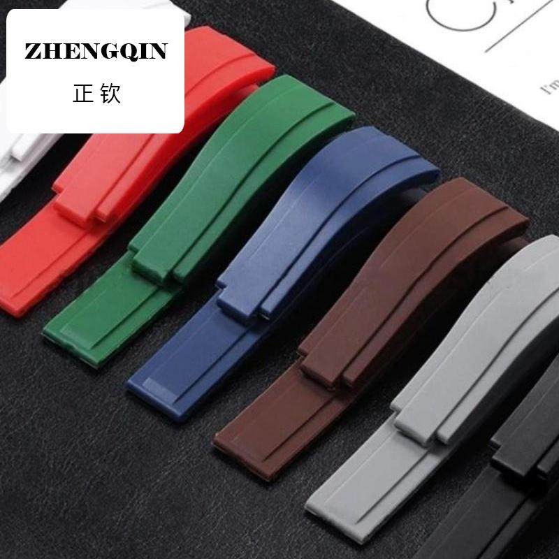 适配rolex劳力士游艇名仕黑绿水鬼迪通拿GMT日志橡胶硅胶手表带