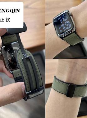 适用OPPOWatch4/3Pro手表带Watch2智能1运动硅胶真皮疯马纹46mmSE