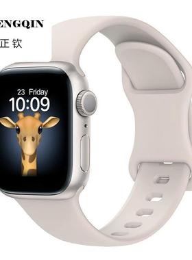 适用iWatchs10表带苹果手表applewatch9白色s9代硅胶iwatch男watc
