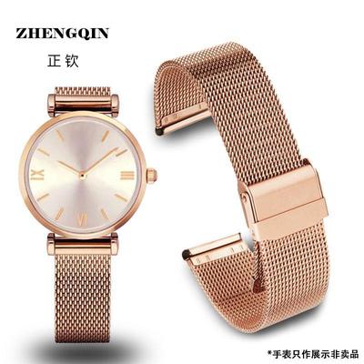 适配阿玛尼手表带女士精钢薄网带同款AR1681/1680/1876防水钢表链